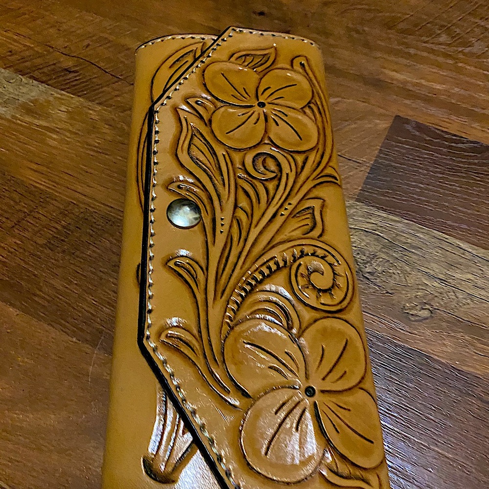 Hand tooled Leather women’s wallet